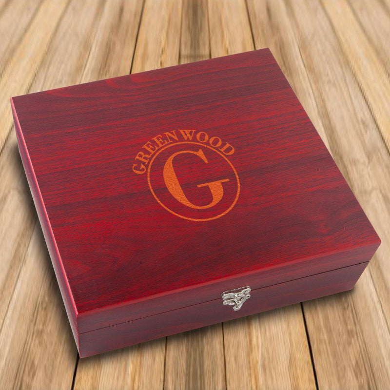 Personalized Rosewood Martini Gift Set Box -