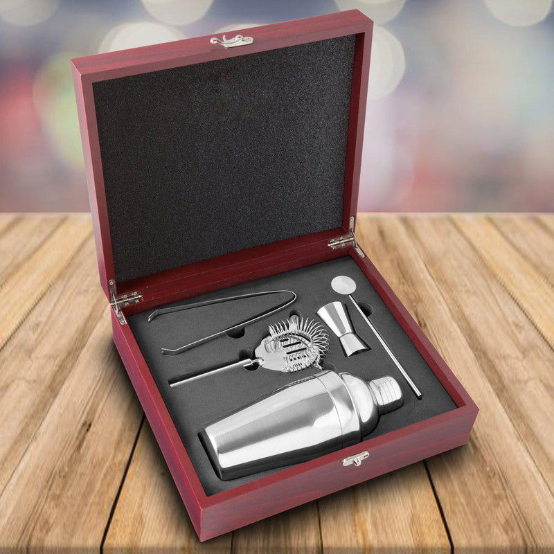 Personalized Rosewood Martini Gift Set Box -