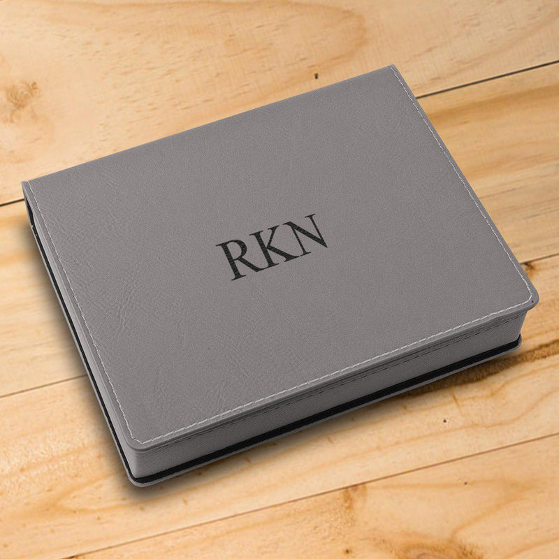 Personalized Gray 4 Piece Wine Tool Set - 3Initials - JDS