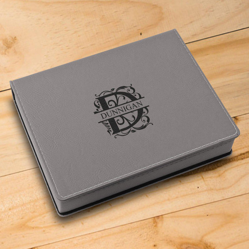 Personalized Gray 4 Piece Wine Tool Set - Filigree - JDS