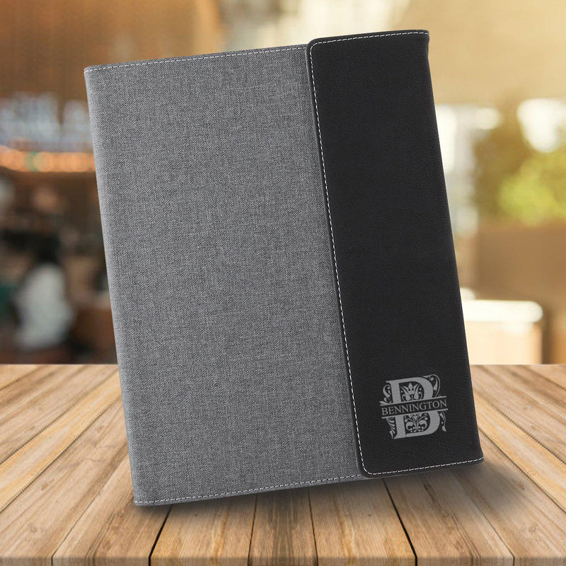 Personalized Canvas Portfolio - Gray - Filigree - JDS
