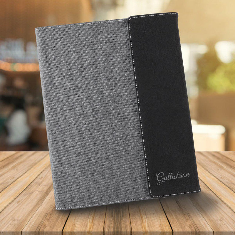 Personalized Canvas Portfolio - Gray - Script - JDS