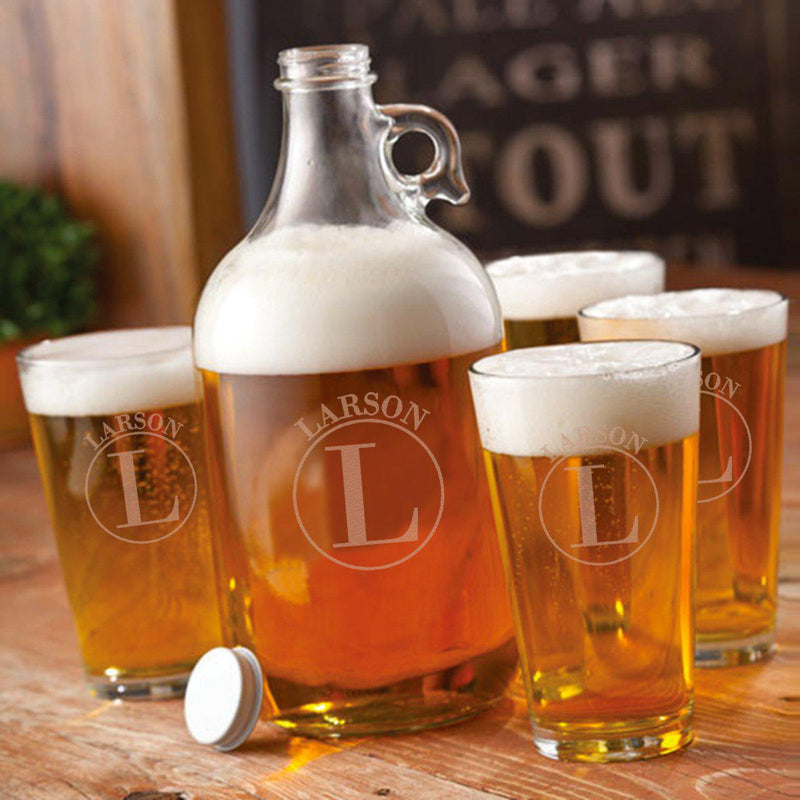 Personalized Growler Set with 2 Pint Glasses - 64oz. -  - JDS