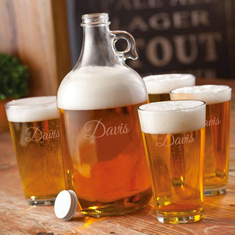 Personalized Growler Set with 2 Pint Glasses - 64oz. -  - JDS