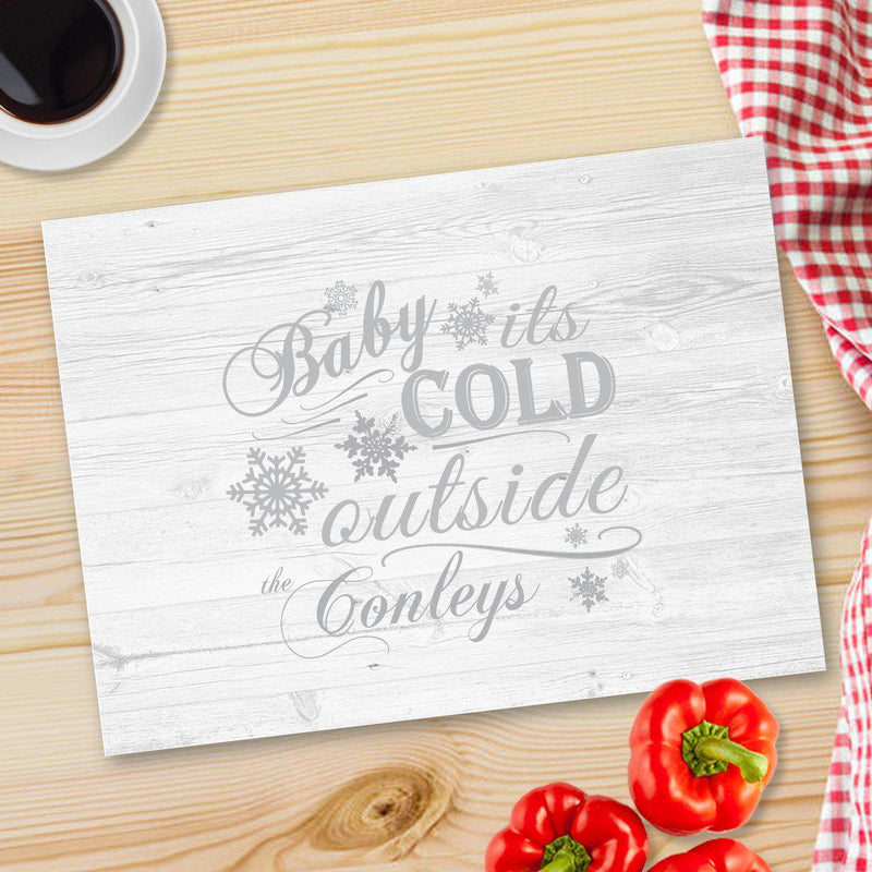Personalized Christmas Glass Cutting Boards - Its Cold - JDS