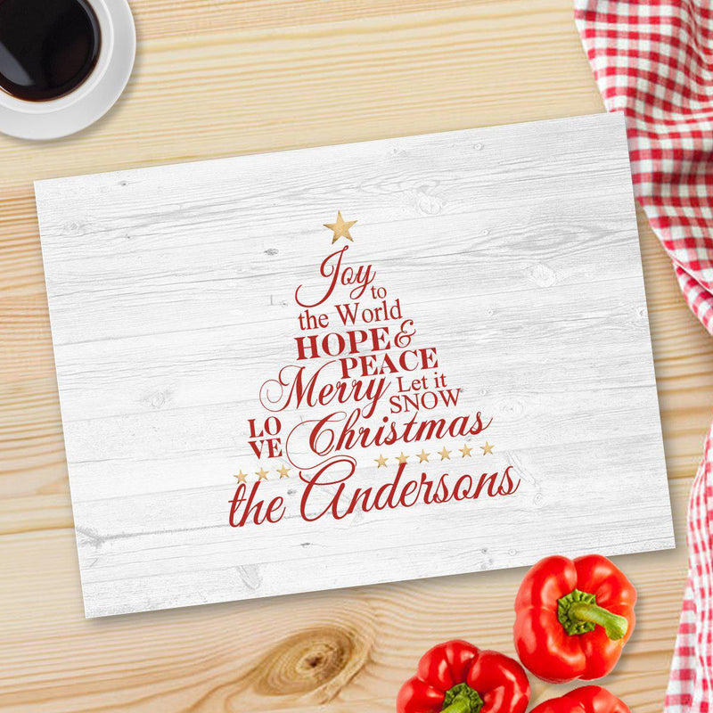 Personalized Christmas Glass Cutting Boards - Joy - JDS