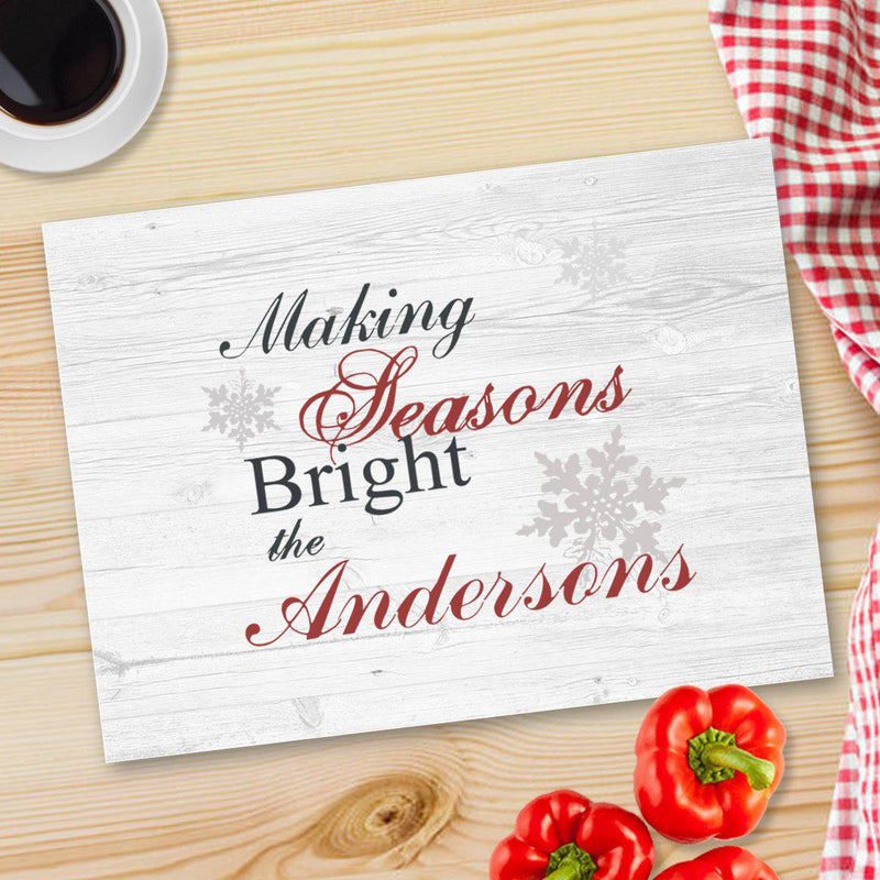 Personalized Christmas Glass Cutting Boards - Seasons - JDS