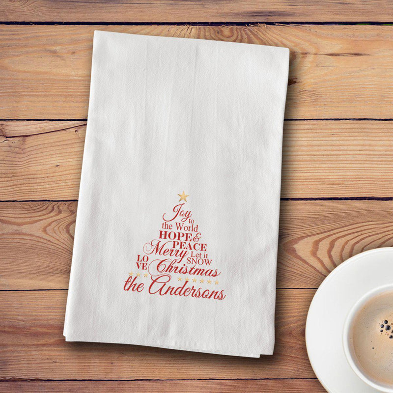 Personalized Christmas Tea Towels - 12 designs - Joy - JDS