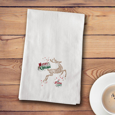 Personalized Christmas Tea Towels - 12 designs - Vintage Deer - JDS