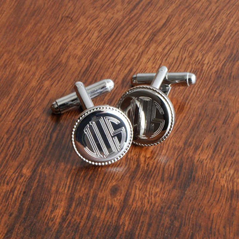 Personalized Round Silver Cufflinks -  - JDS