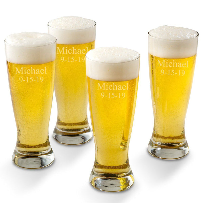 Personalized Grand Pilsners Set of 4 - 2Lines - JDS