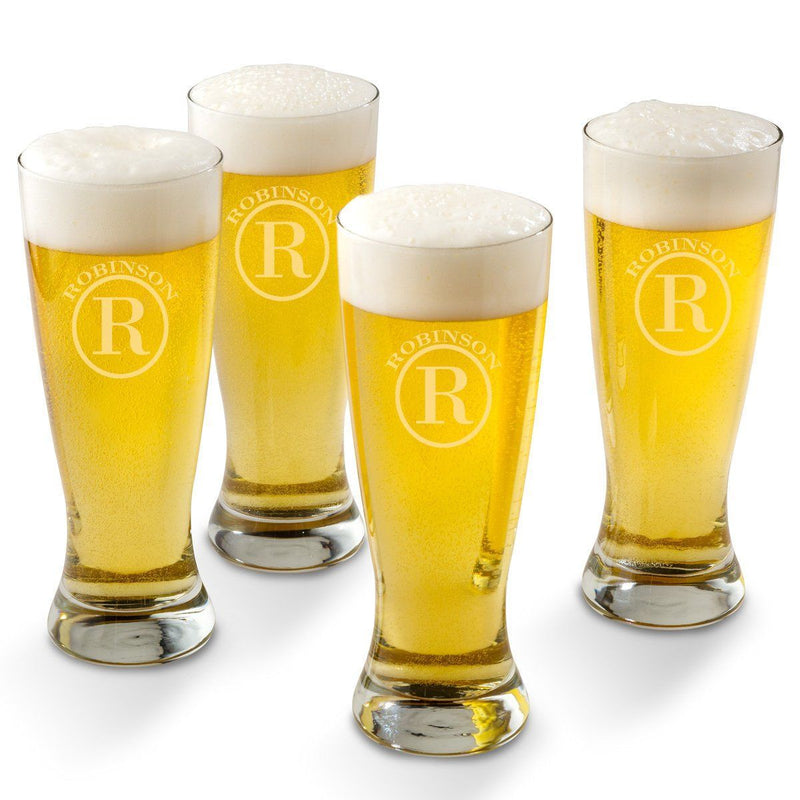 Personalized Grand Pilsners Set of 4 - Circle - JDS
