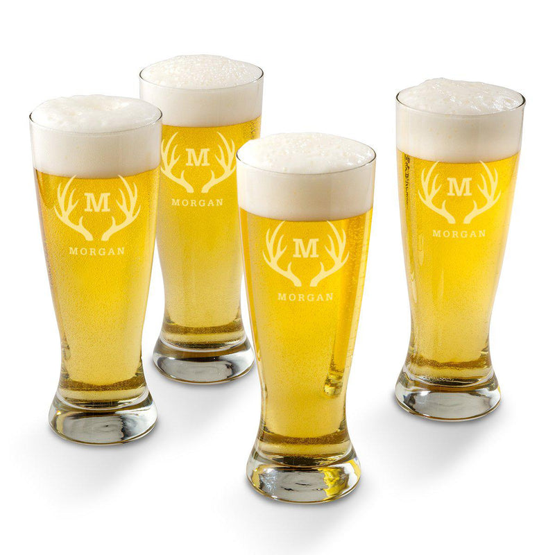 Personalized Grand Pilsners Set of 4 - Antlers - JDS