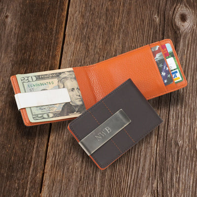 Personalized Leather Wallet & Money Clip -  - JDS