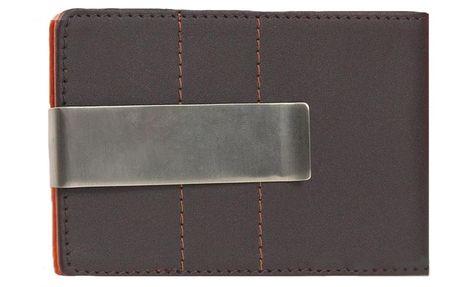 METRO Personalized Leather Wallet and Money Clip Combo