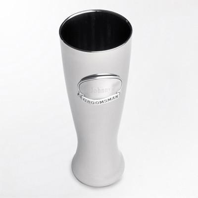Personalized Groomsman Gunmetal Medallion Pilsner -  - JDS