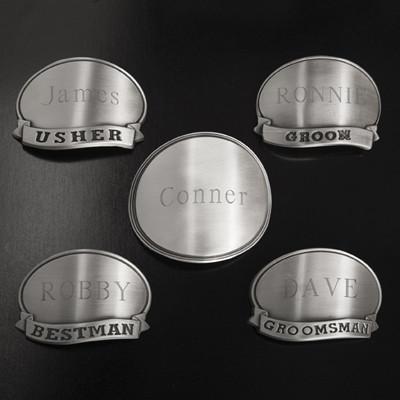 Personalized Groomsman Gunmetal Medallion Beer Mug -  - JDS