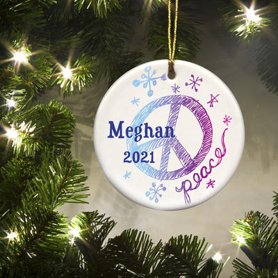 Personalized Kids Colorful Ceramic Ornaments - Serenity - JDS