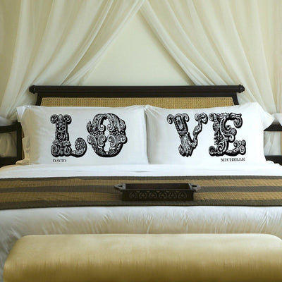 Personalized Couples Pillow Cases- 9 Designs - LOVE - JDS