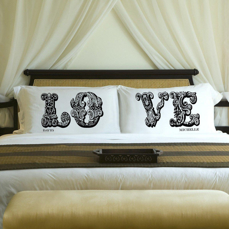 Personalized Couples Pillow Cases- 9 Designs - LOVE - JDS