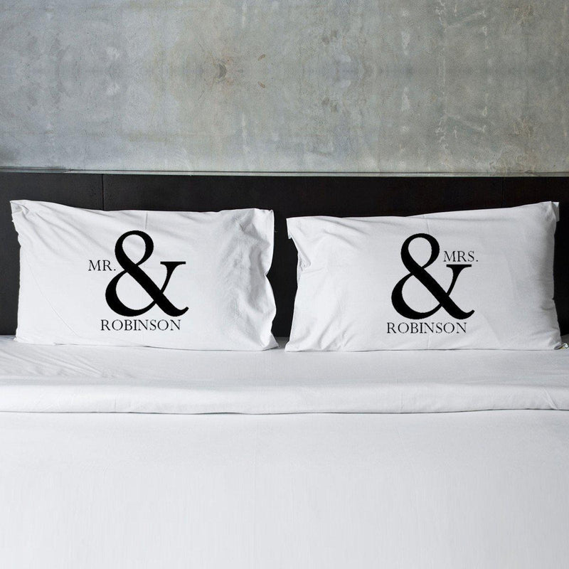 Personalized Couples Pillow Cases- 9 Designs - Mr MRS - JDS