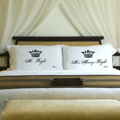 Personalized Couples Pillow Cases- 9 Designs - Royal - JDS
