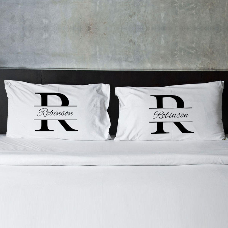 Personalized Stamped Design Couples Pillowcase Set -  - JDS
