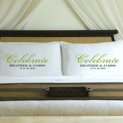 Personalized His & Hers Couples Pillowcase Set - Green - JDS