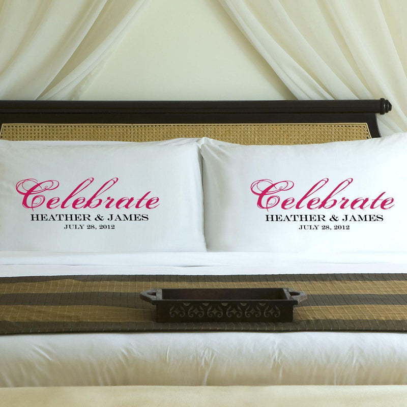 Personalized His & Hers Couples Pillowcase Set - Pink - JDS