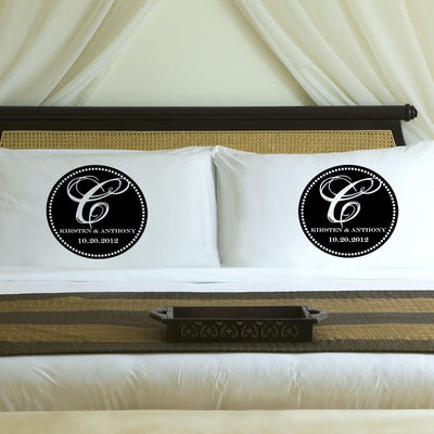 Personalized Magical Monogram Couples Pillowcases - Black - JDS