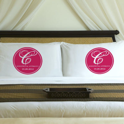 Personalized Magical Monogram Couples Pillowcases - Pink - JDS