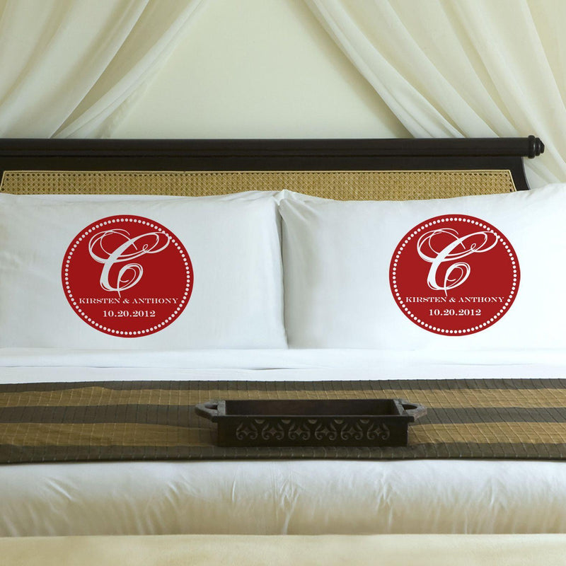 Personalized Magical Monogram Couples Pillowcases - Red - JDS
