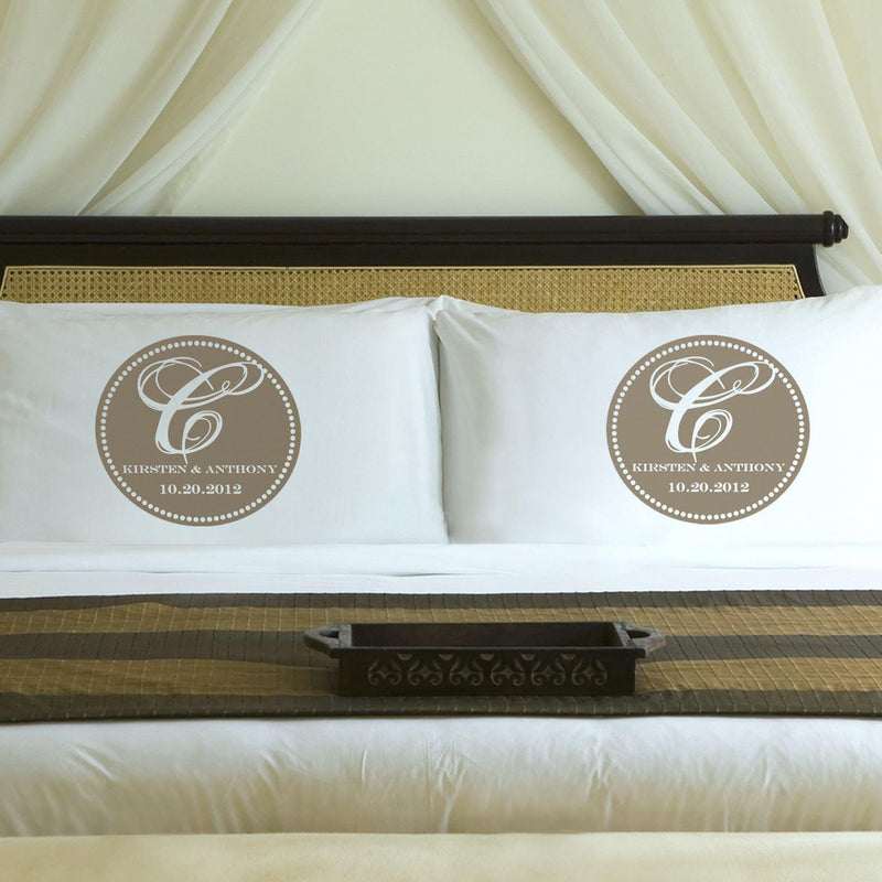 Personalized Magical Monogram Couples Pillowcases - Sand - JDS