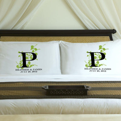 Personalized Nature's Bliss Couples Pillowcases - Green - JDS