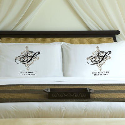 Personalized Perfect Panache Couples Pillowcases - Sand - JDS