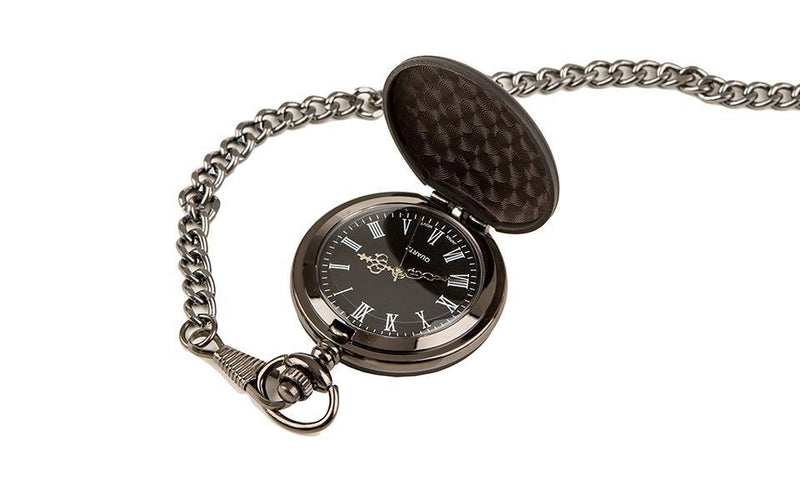 Personalized Midnight Black Pocket Watch - 1.5" -