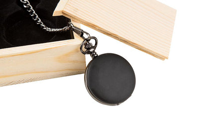 Personalized Midnight Black Pocket Watch - 1.5" -