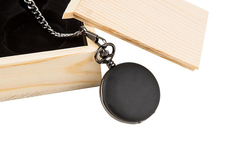 Personalized Midnight Black Pocket Watch - 1.5" -