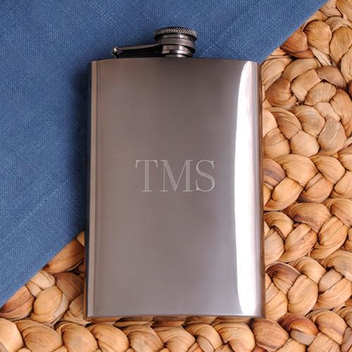 Personalized Rich Gunmetal Flask -  - JDS