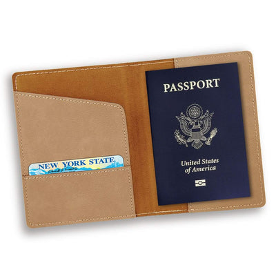 Personalized Light Brown Passport Holder -  - JDS