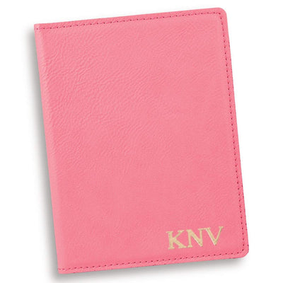 Personalized Pink Passport Holder - Gold - JDS