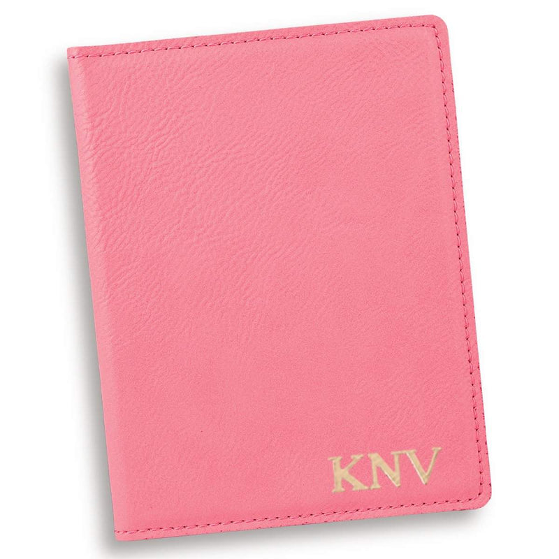 Personalized Pink Passport Holder - Gold - JDS