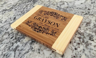 Personalized Two Tone Bamboo Cutting Board -  - Qualtry