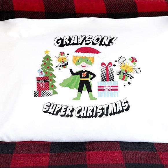 Personalized Christmas Boys Superhero Pillowcases -  - Qualtry