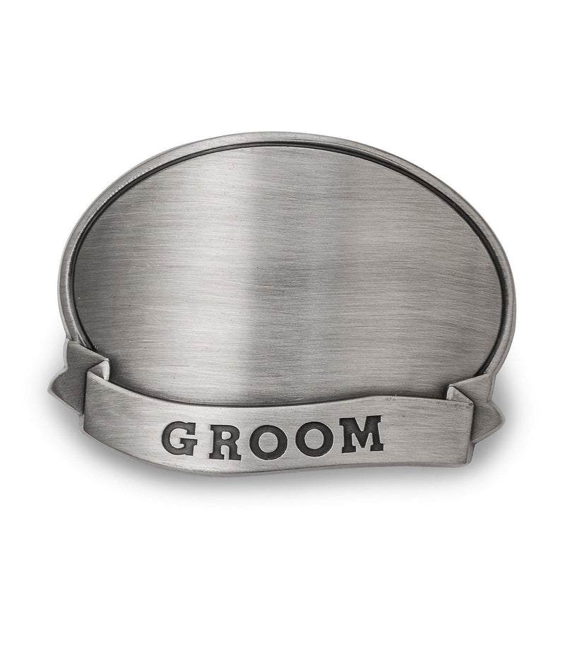 Personalized Groomsmen Cocktail Shaker with Pewter Medallion - Groom - JDS