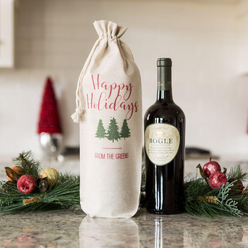 Personalized Christmas Wine Gift Bags -  - Qualtry