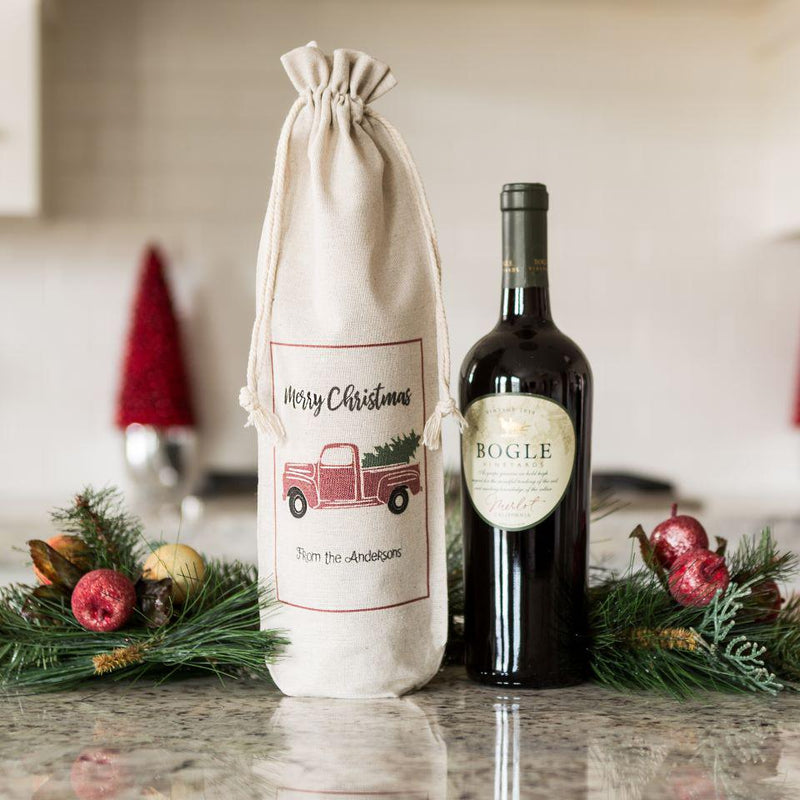 Personalized Christmas Wine Gift Bags -  - Qualtry