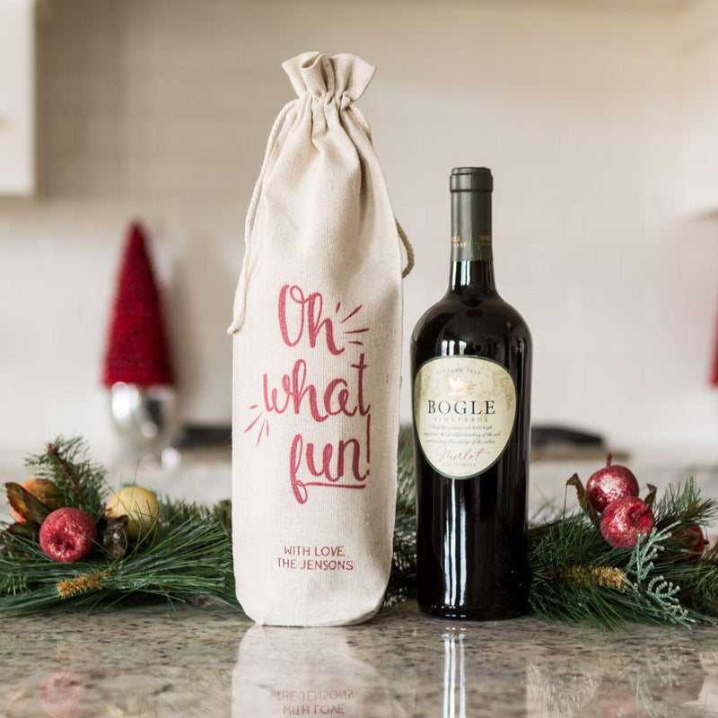 Personalized Christmas Wine Gift Bags -  - Qualtry