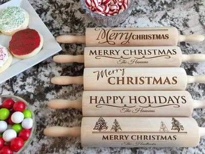 Personalized Christmas Rolling Pins - 5 Designs -  - Qualtry