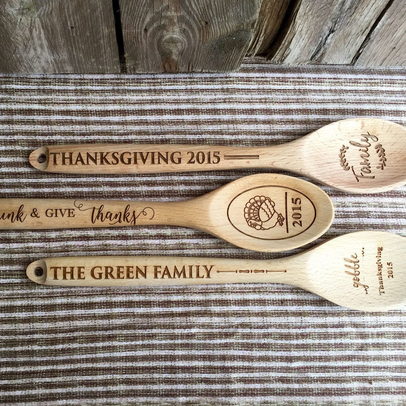 Personalized Decorative Thanksgiving Themed Wooden Spoons - 3 Amazing Designs -  - Qualtry